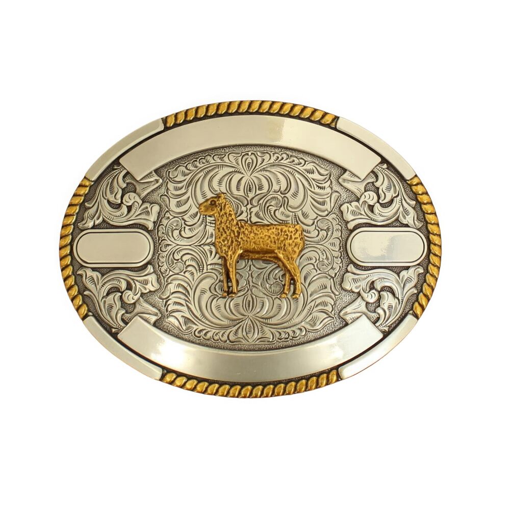 7886 Sheep Buckle with Engravable Ribbons Small
